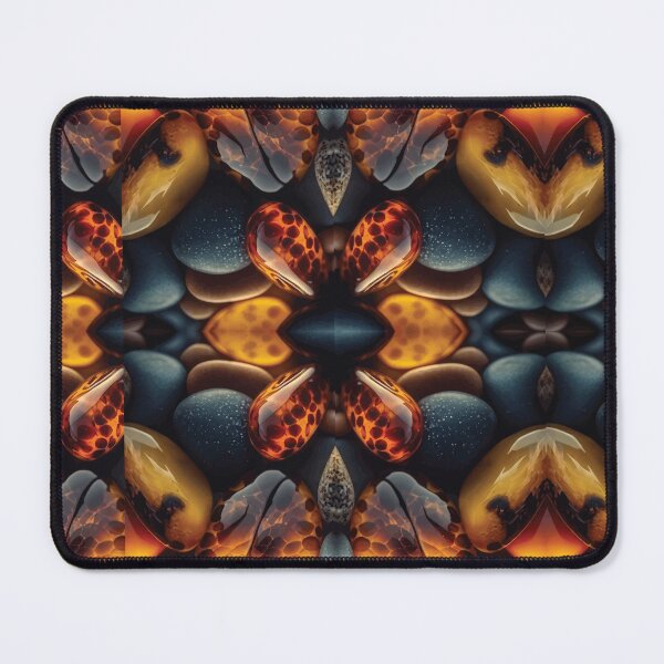 Item preview, Polished Amber & River Stones - 3D Symmetrical Kaleidoscope Pattern designed and sold by M3A Art.