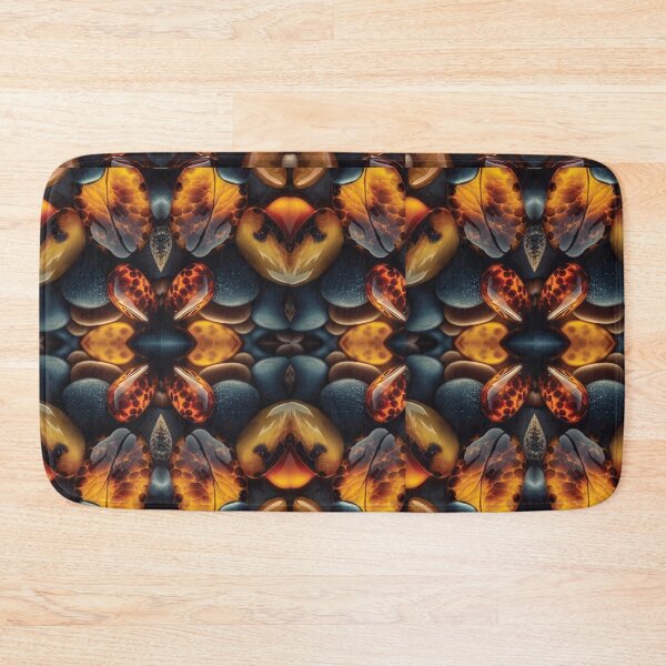 Item preview, Polished Amber & River Stones - 3D Symmetrical Kaleidoscope Pattern designed and sold by M3A Art.