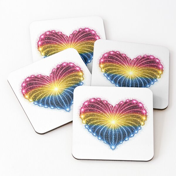 Item preview, HEART ON FIRE – STREAKS OF PRIDE ⚡✨ – LOVE BURST EDITION - Pansexual Pride HEART - any background designed and sold by WheelieGdArt.