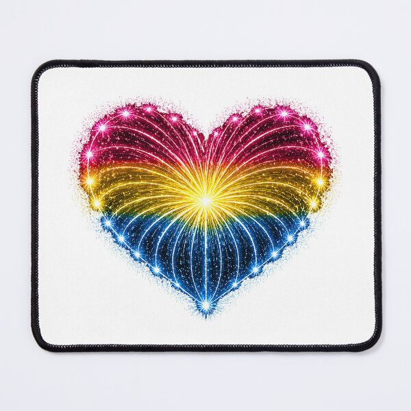 Item preview, HEART ON FIRE – STREAKS OF PRIDE ⚡✨ – LOVE BURST EDITION - Pansexual Pride HEART - any background designed and sold by WheelieGdArt.