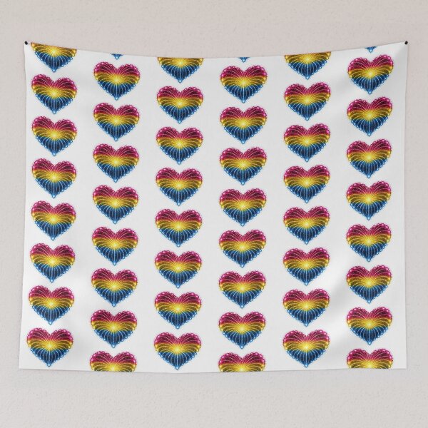 Item preview, HEART ON FIRE – STREAKS OF PRIDE ⚡✨ – LOVE BURST EDITION - Pansexual Pride HEART - any background designed and sold by WheelieGdArt.