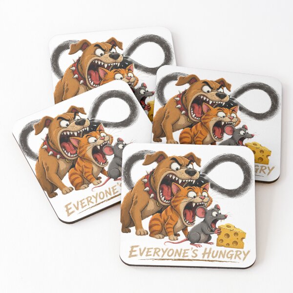 Item preview, Funny Cat and Mouse Food Chain Illustration designed and sold by LOLKart.