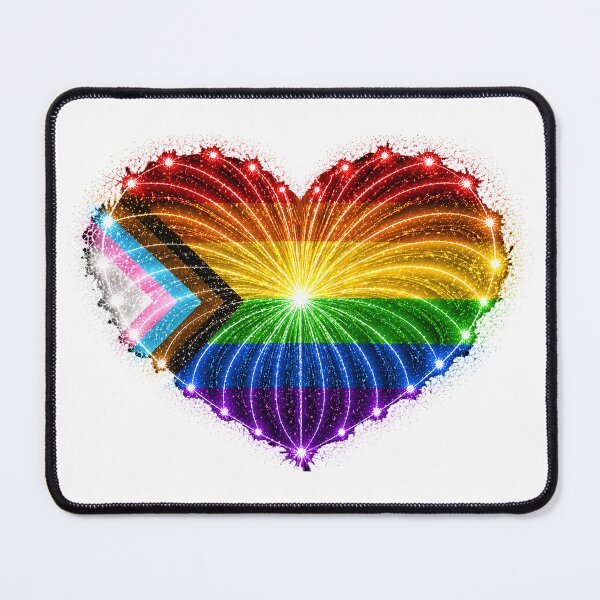 Item preview, HEART ON FIRE – STREAKS OF PRIDE ⚡✨ – LOVE BURST EDITION - Progressive Pride -modern inclusive spectrum- HEART - any backgrounds designed and sold by WheelieGdArt.