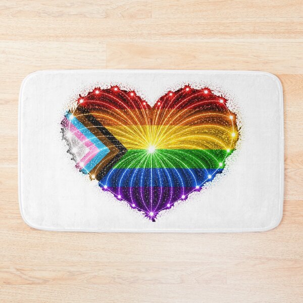 Item preview, HEART ON FIRE – STREAKS OF PRIDE ⚡✨ – LOVE BURST EDITION - Progressive Pride -modern inclusive spectrum- HEART - any backgrounds designed and sold by WheelieGdArt.