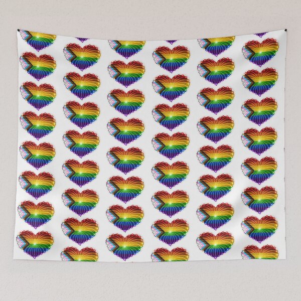 Item preview, HEART ON FIRE – STREAKS OF PRIDE ⚡✨ – LOVE BURST EDITION - Progressive Pride -modern inclusive spectrum- HEART - any backgrounds designed and sold by WheelieGdArt.