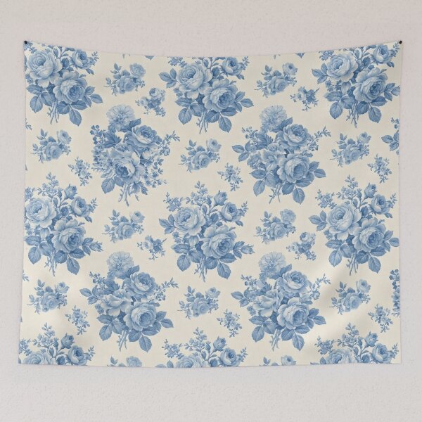 Item preview, Vintage Blue Rose Pattern Shabby Chic Chinoiserie Floral designed and sold by SplashTastic.