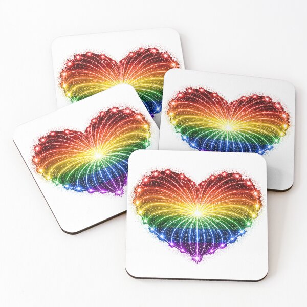 Item preview, HEART ON FIRE – STREAKS OF PRIDE ⚡✨ – LOVE BURST EDITION - Rainbow Pride HEART - any backgounds designed and sold by WheelieGdArt.