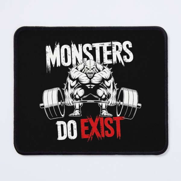 Item preview, Monsters Do Exist Gym Horror Quote Gothic designed and sold by eliramaison.
