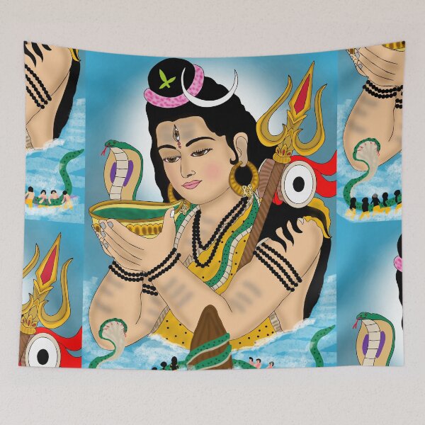 Item preview, Shiva Divine Artwork – Cosmic Hindu God Meditation Illustration designed and sold by Harshit_Digital_Arts.