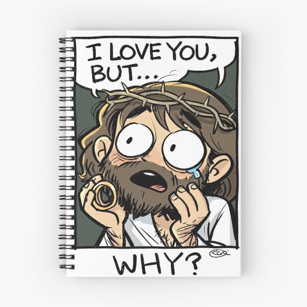 Item preview, I Love You But Why Wide Eyed Cartoon Jesus designed and sold by Piotrek0001.
