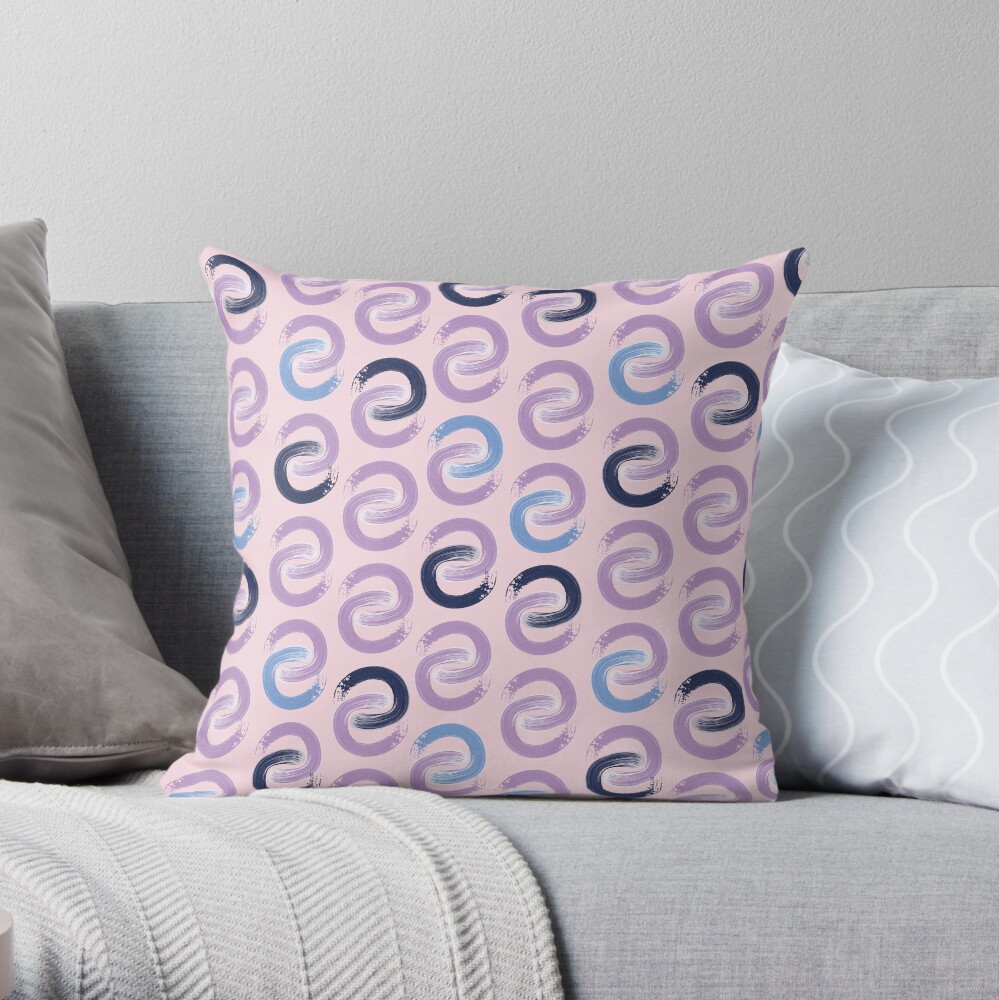 Shoreline C on Peach Throw Pillow