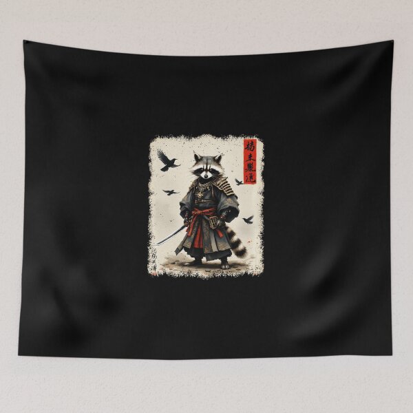 Item preview, Samurai Raccoon Japanese Warrior Vintage Style  designed and sold by titanlevi.