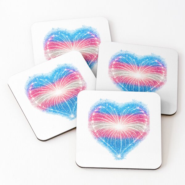 Item preview, HEART ON FIRE – STREAKS OF PRIDE ⚡✨ – LOVE BURST EDITION - TRANS PRIDE HEART - any backgrounds designed and sold by WheelieGdArt.