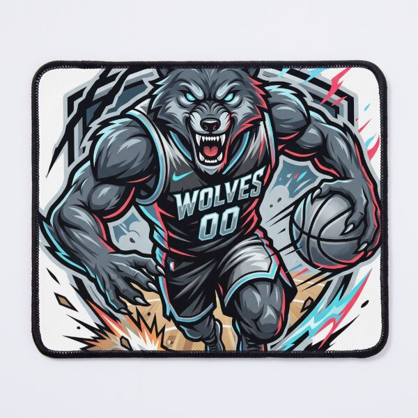 Item preview, Angry Wolf Basketball Player Sports Mascot Logo designed and sold by Pandora´s Box.