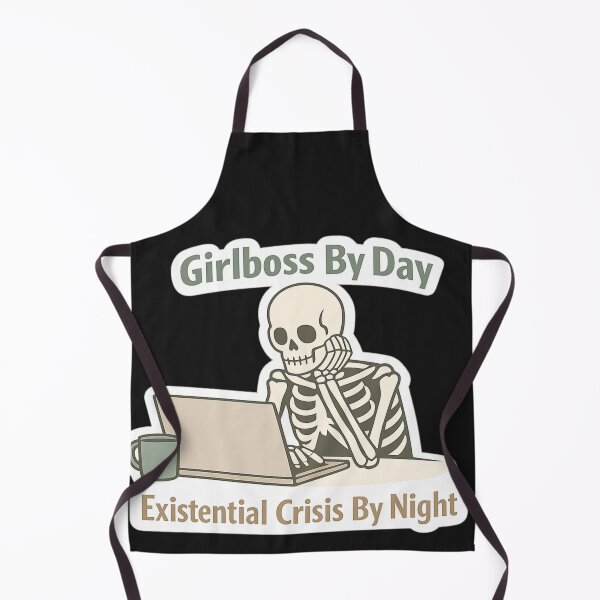 Item preview, Girlboss By Day Existential Crisis By Night Funny Skeleton Sarcastic Sticker Gift designed and sold by irfanshikh.