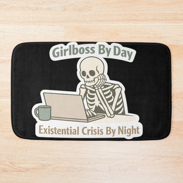 Item preview, Girlboss By Day Existential Crisis By Night Funny Skeleton Sarcastic Sticker Gift designed and sold by irfanshikh.