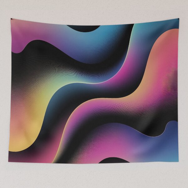 Item preview, Abstract Fluid Waves Glitch Art Aesthetic T-Shirt | Modern Colorful Design designed and sold by Thompika.