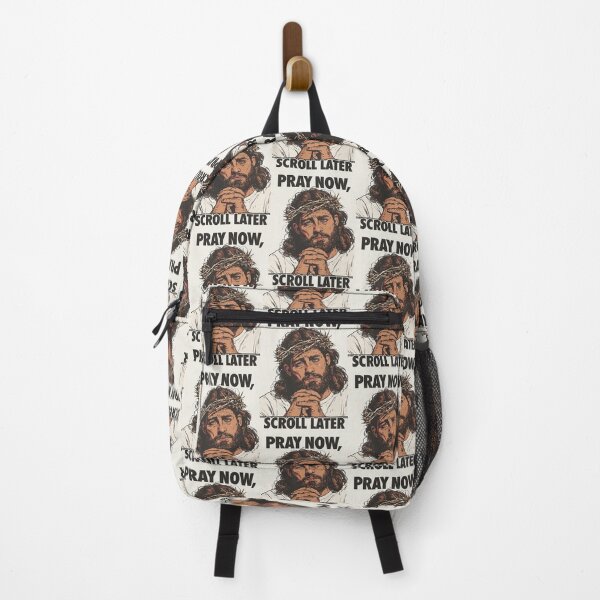 Item preview, Pray Now Scroll Later Jesus Crown of Thorns Meme designed and sold by Piotrek0001.