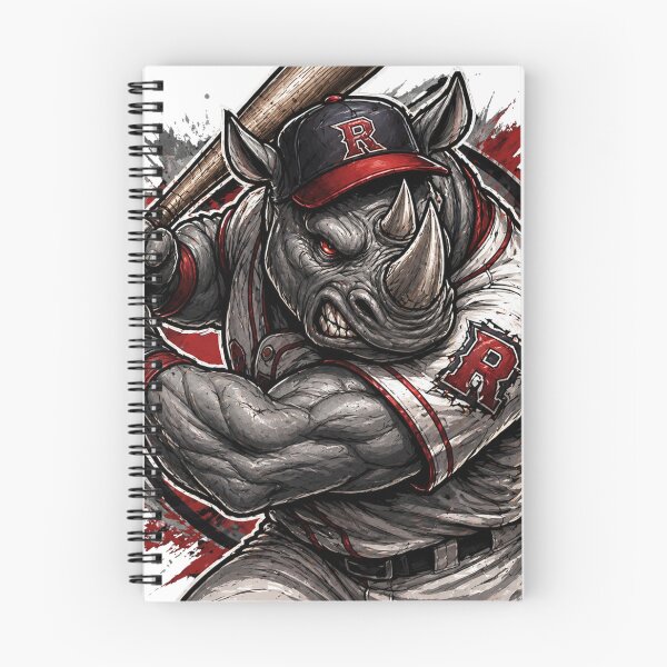 Item preview, Angry Rhino Baseball Batter Sports Mascot designed and sold by Pandora´s Box.