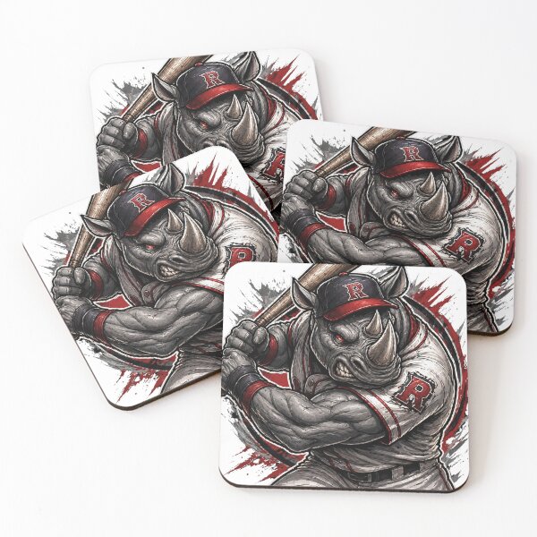 Item preview, Angry Rhino Baseball Batter Sports Mascot designed and sold by Pandora´s Box.