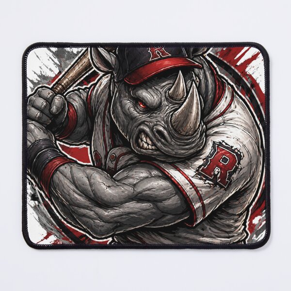 Item preview, Angry Rhino Baseball Batter Sports Mascot designed and sold by Pandora´s Box.