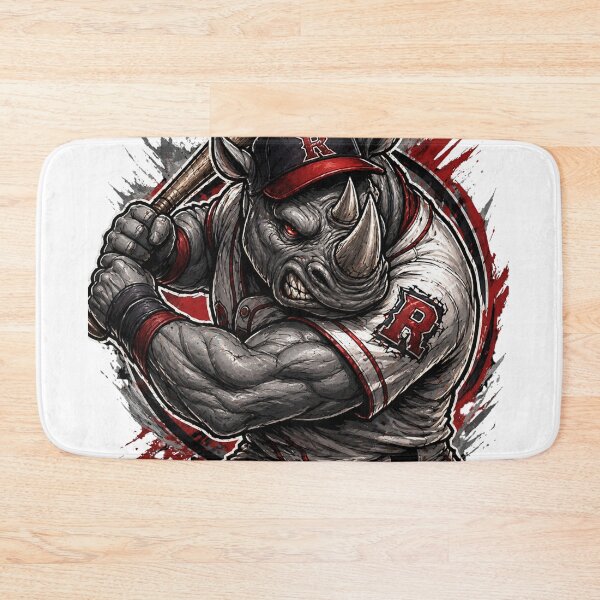 Item preview, Angry Rhino Baseball Batter Sports Mascot designed and sold by Pandora´s Box.