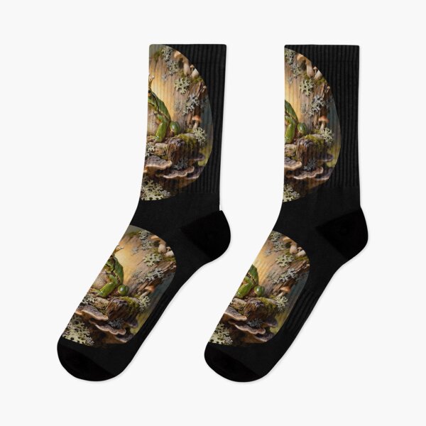 Item preview, Enchanted Frog King in Mushroom Forest | Whimsical Cottagecore Fantasy Art designed and sold by cr6zym1nd.