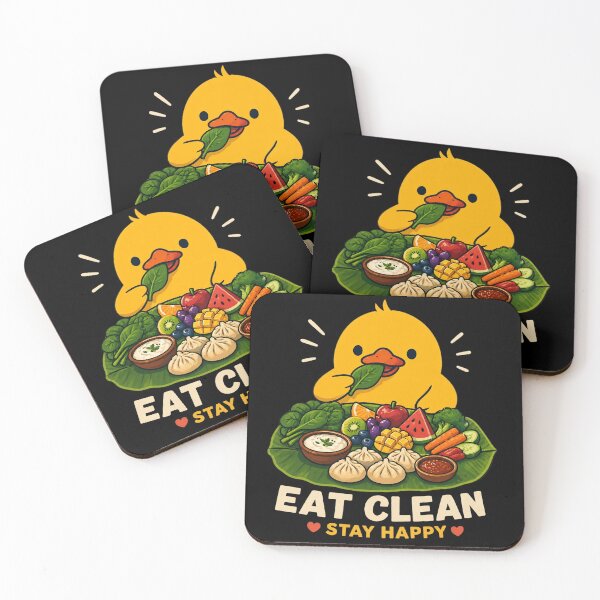 Item preview, Un patito adorable comiendo alimentos envueltos en una hoja de plátano, al estilo tradicional. designed and sold by LineLoo.
