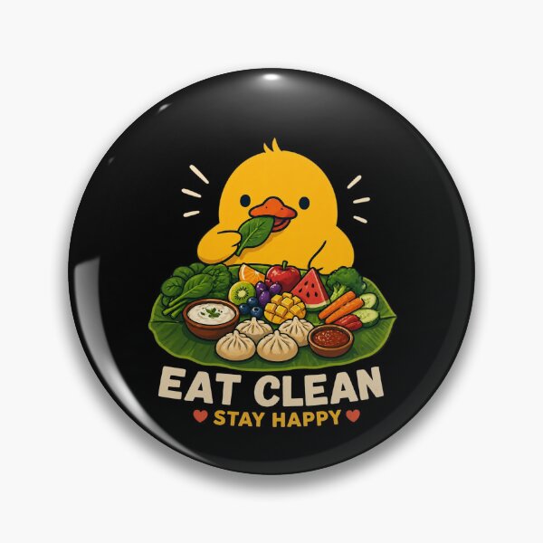 Item preview, Cute Duck eating foods in banana leaf traditional way  designed and sold by LineLoo.
