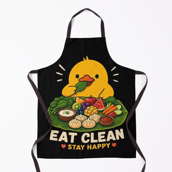 Item preview, Cute Duck eating foods in banana leaf traditional way designed and sold by LineLoo.