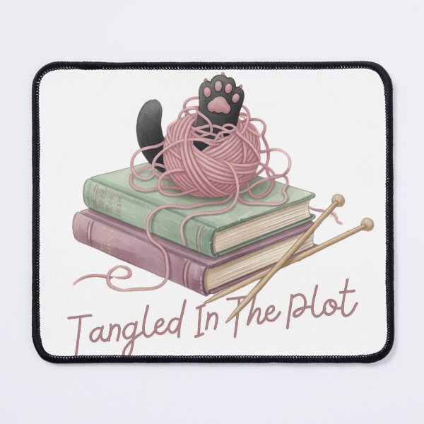 Item preview, Tangled In The Plot — Cat Paw Yarn Knitting Cozy Reader Tee designed and sold by kosimazaki.