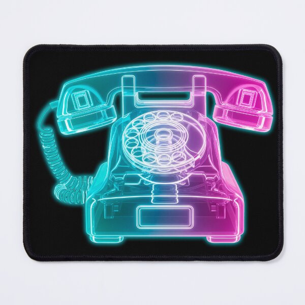 Item preview, Transparent Neon Rotary Phone - Retro Tech Cyberpunk Aesthetic designed and sold by powersunlight.
