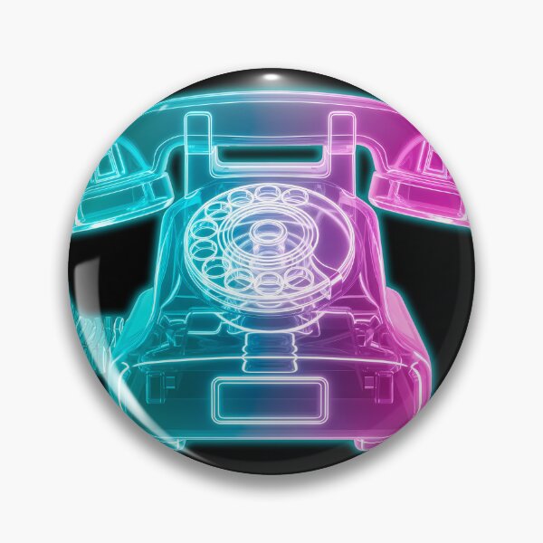 Item preview, Transparent Neon Rotary Phone - Retro Tech Cyberpunk Aesthetic designed and sold by powersunlight.