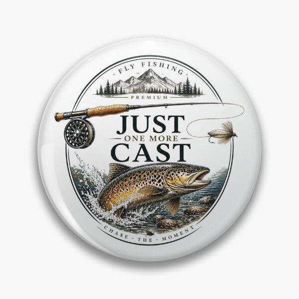 Item preview, Just One More Cast – Premium Fly Fishing Trout Vintage Design designed and sold by Tomasz  Siennicki.