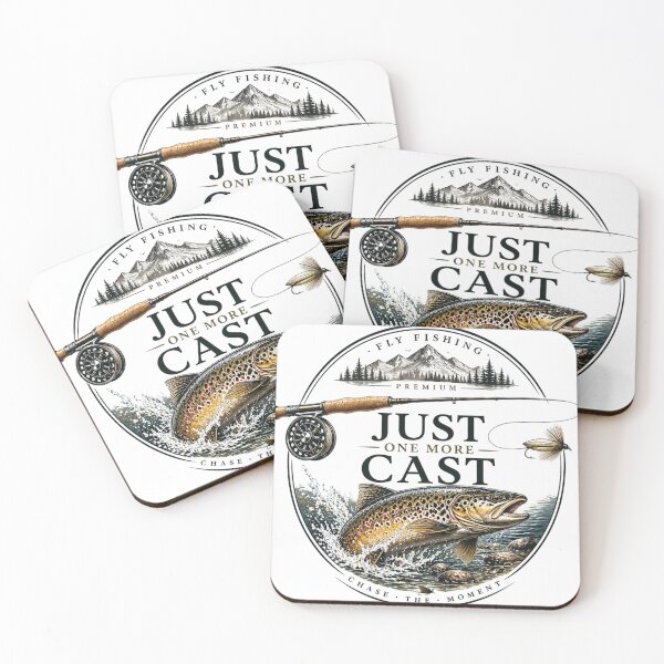 Item preview, Just One More Cast – Premium Fly Fishing Trout Vintage Design designed and sold by Tomasz  Siennicki.