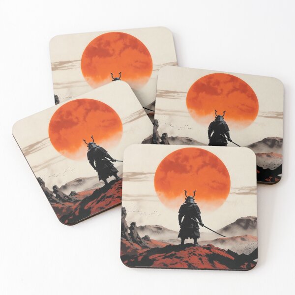 Item preview, Samurai on Mars – Lone Warrior Under the Red Sun | Grok generated Sci-Fi Ink Wash Art designed and sold by The imaginary unit..