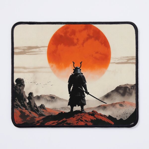Item preview, Samurai on Mars – Lone Warrior Under the Red Sun | Grok generated Sci-Fi Ink Wash Art designed and sold by The imaginary unit..