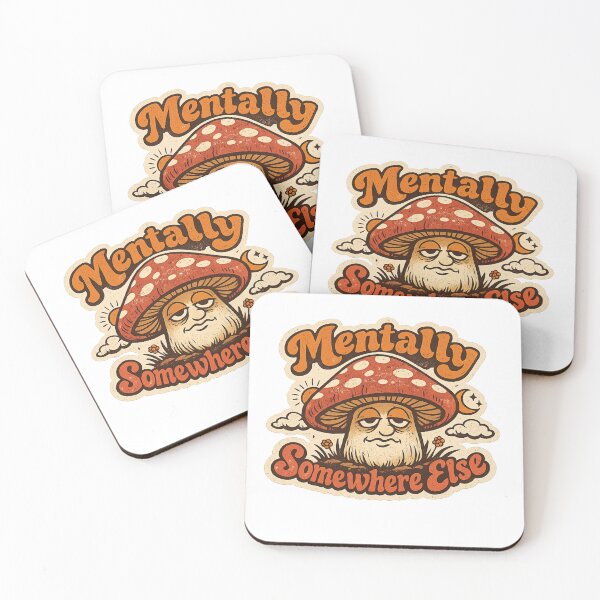 Item preview, Mentally Somewhere Else Funny Retro Mushroom Sarcastic Mental Health Sticker Gift designed and sold by irfanshikh.