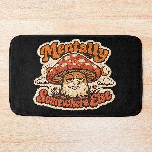 Item preview, Mentally Somewhere Else Funny Retro Mushroom Sarcastic Mental Health Sticker Gift designed and sold by irfanshikh.