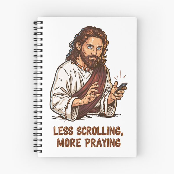 Item preview, Less Scrolling More Praying Jesus Texting Meme designed and sold by Piotrek0001.
