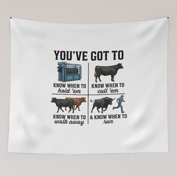 Item preview, Know When To Hold 'Em Cow designed and sold by CrossKateOne.