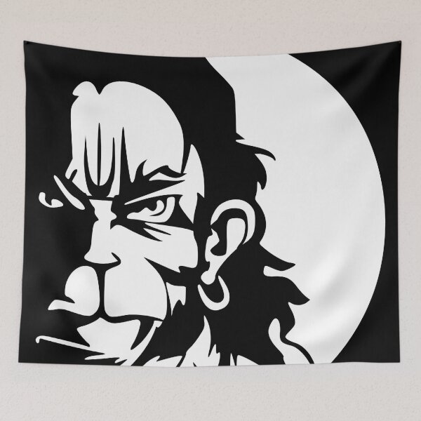 Item preview, Lord Hanuman Minimal Face Silhouette Hindu Spiritual Art Jai Hanuman Indian Culture T-Shirt designed and sold by warlistop.