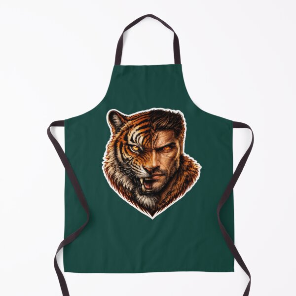 Item preview, Half Human Half Tiger Face – Fierce Hybrid Predator Streetwear Sticker designed and sold by KrishAuraa.