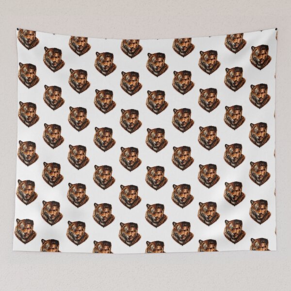 Item preview, Half Human Half Tiger Face – Fierce Hybrid Predator Streetwear Sticker designed and sold by KrishAuraa.