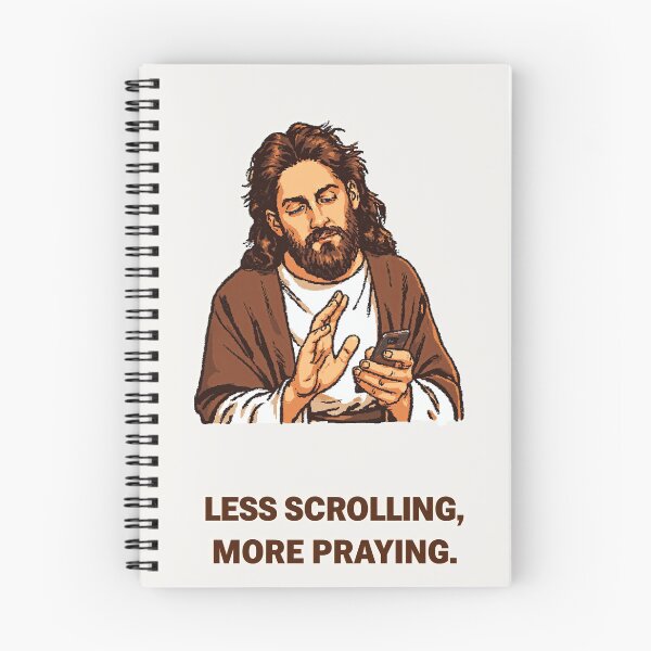 Item preview, Less Scrolling More Praying White Background Meme designed and sold by Piotrek0001.