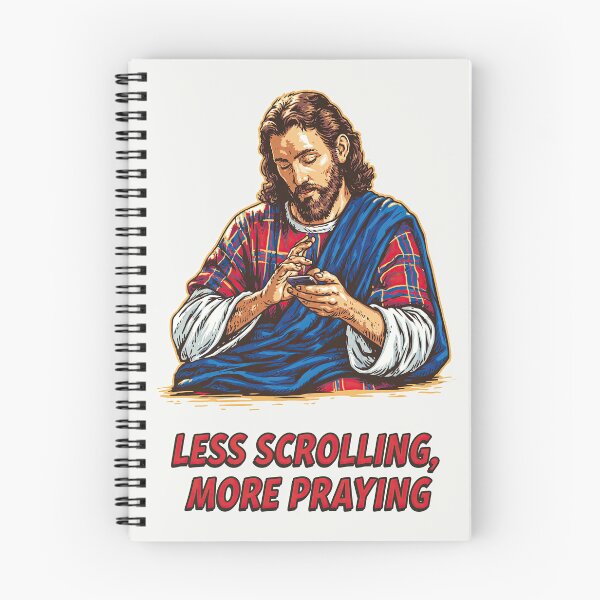 Item preview, Less Scrolling More Praying Jesus on Phone Meme designed and sold by Piotrek0001.