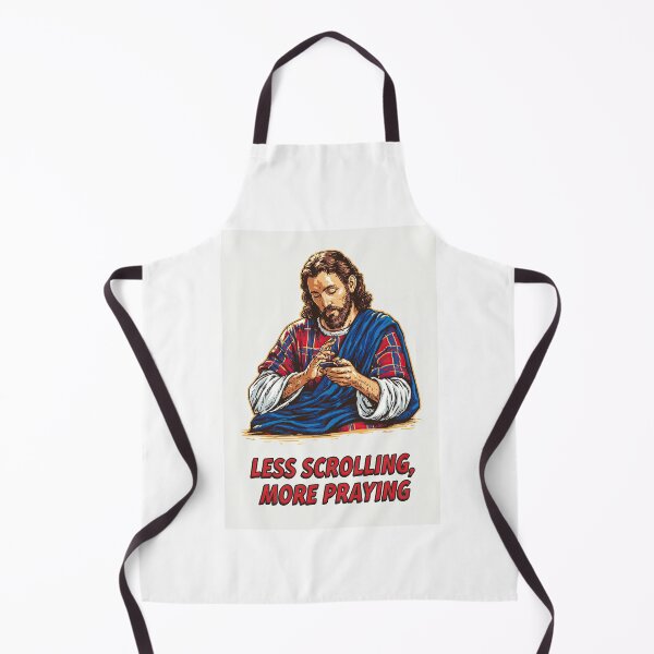 Item preview, Less Scrolling More Praying Jesus on Phone Meme designed and sold by Piotrek0001.