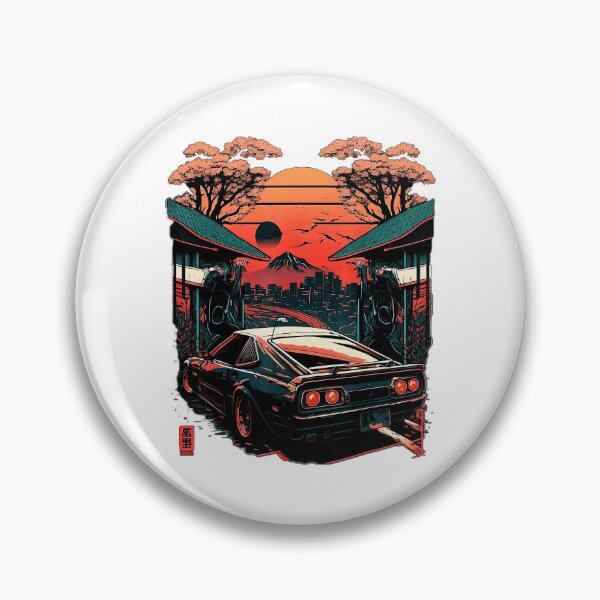Item preview, Retro Japanese Drift Car Sunset Street  designed and sold by titanlevi.