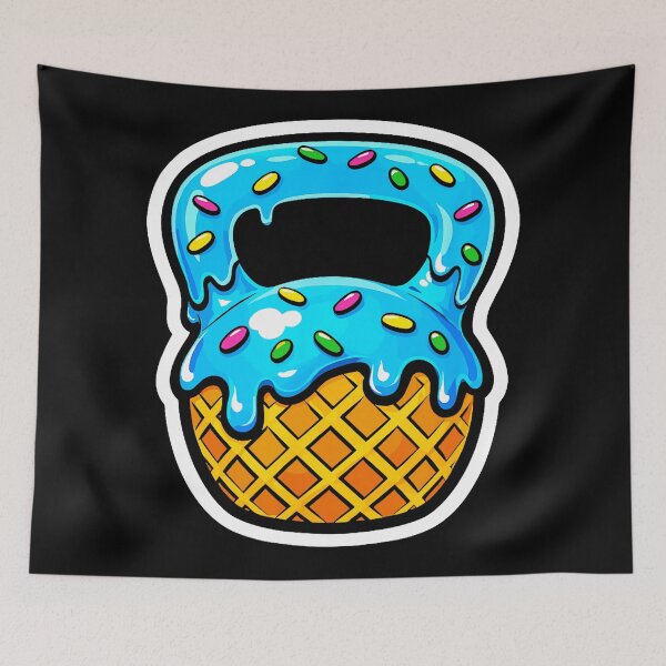 Item preview, Ice Cream Kettlebell Funny Workout Illustration designed and sold by eliramaison.