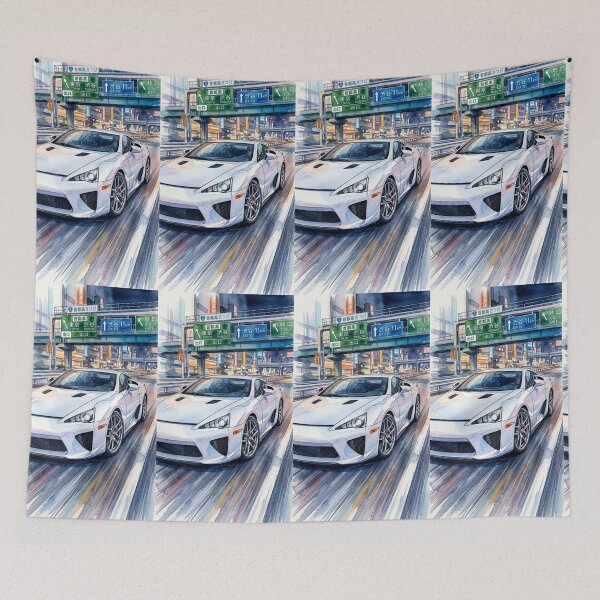 Item preview, Artistic Watercolor Painting Of A Fast Japanese Car designed and sold by RevUpDesign.